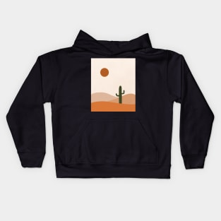 Cactus in the desert sand Kids Hoodie